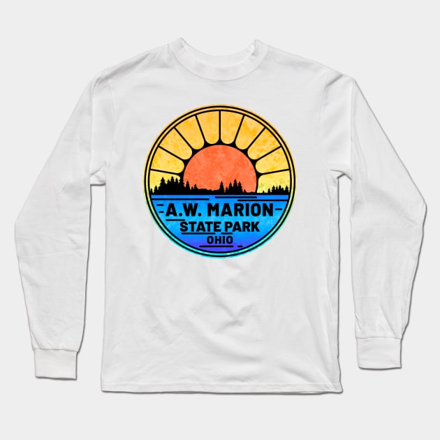 A.W Marion State Park Ohio OH Hargus Lake Long Sleeve T-Shirt by TravelTime